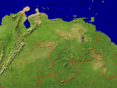 Venezuela Satellit + Grenzen 1600x1200